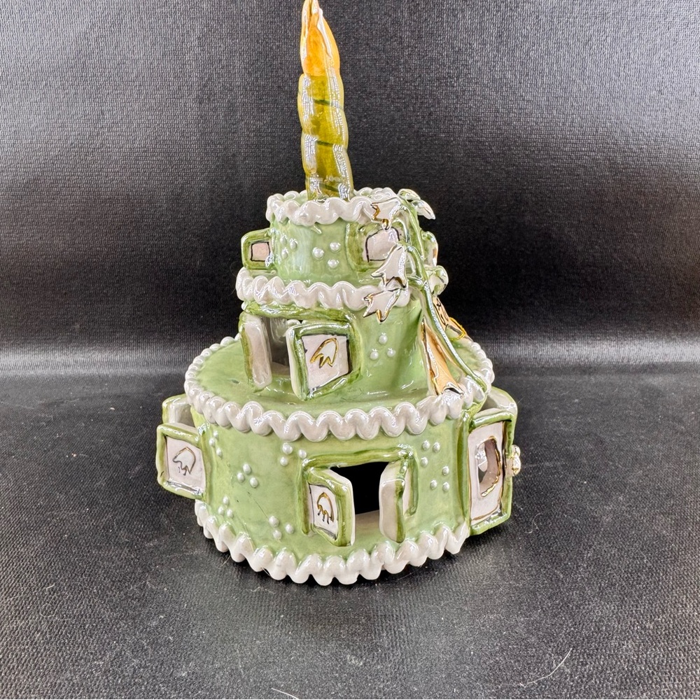 Blue Sky Clayworks "May" Birthday Cake Candle House Designed By Heather Goldminc - Picture 4 of 9